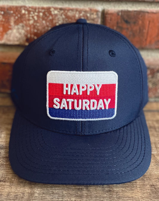 Pukka UV Lite Tech Fabric "Happy Saturday" Navy Americana Patch Adjustable Hat