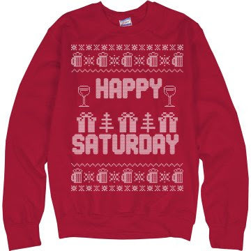 Happy Saturday Clothing Co. "Happy Saturday" Red Ugly Christmas Sweatshirt